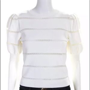 Alice and Olivia Cream Puff Sleeve Sweater